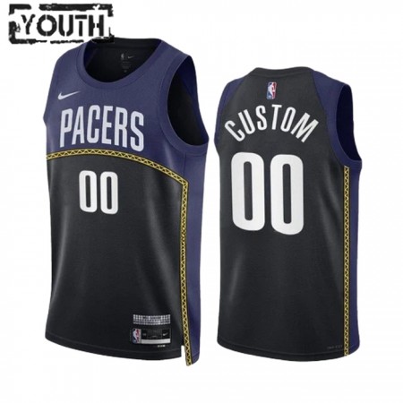 Camiseta Niños Indiana Pacers Personalizadas Black 2022-23 Nike City Edition Navy Swingman